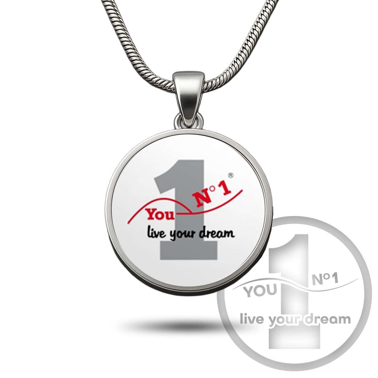 Colar (aço inoxidável, pingente com logotipo/motivo) – version 1