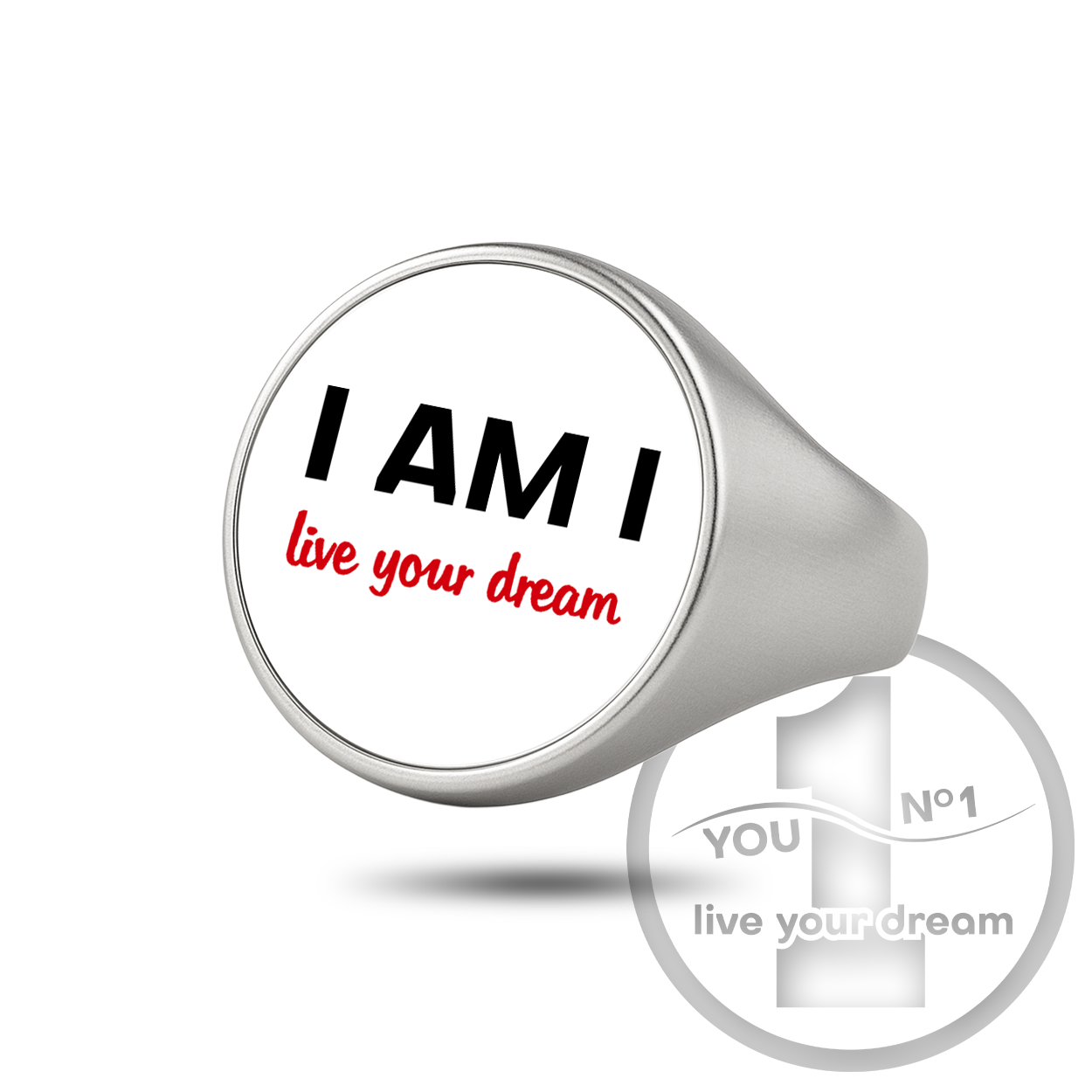 Anel sinete (aço inoxidável, gravado/logo) – version 2