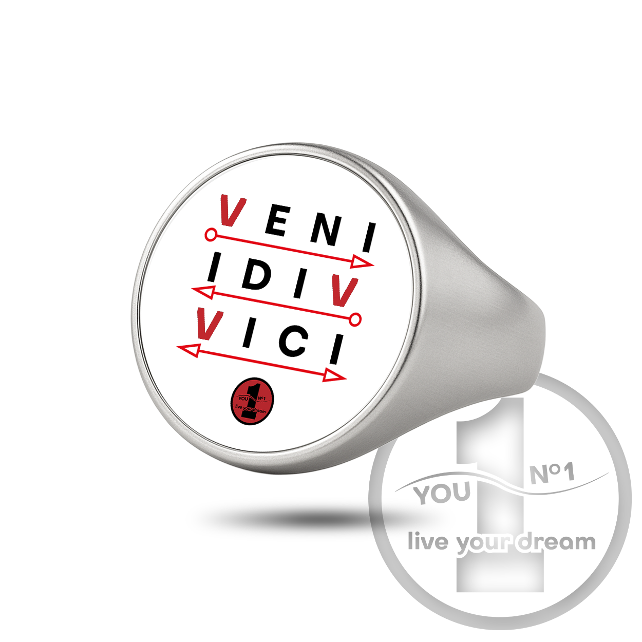 Anel sinete (aço inoxidável, gravado/logo) – version 3