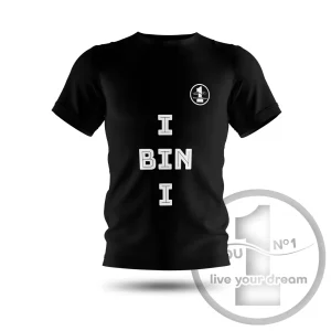 Camiseta „I BIN I” preta