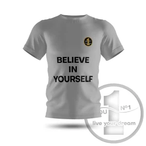 Camiseta „Believe in yourself” cinza