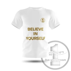 Camiseta „Believe in yourself” branca