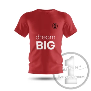 Camiseta „Dream big” vermelha